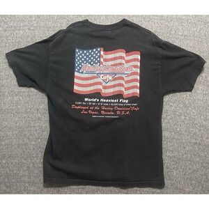 Harley Davidson Las Vegas Cafe Y2K USA Flag Men's Size Large